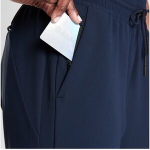Athleta Navy Joggers with Zipper Pockets